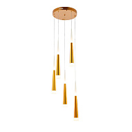 SLE200103-05 Светильник подвесной Золотистый/Золотистый, Белый LED 5*7W 3000K ОРПЕЛО 500_191_2954620